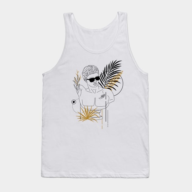 Funny Hipster Hermes Greek God // Funny Greek Mythology Tank Top by SLAG_Creative